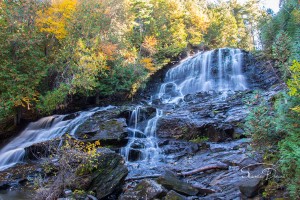 Beautiful cascades make up this impressive falls.